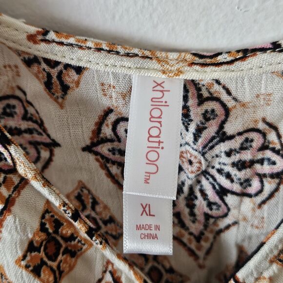 Xhiliration Junior XL Romper Shorts One Piece Straps Abstract Multicolored Boho - Picture 3 of 11